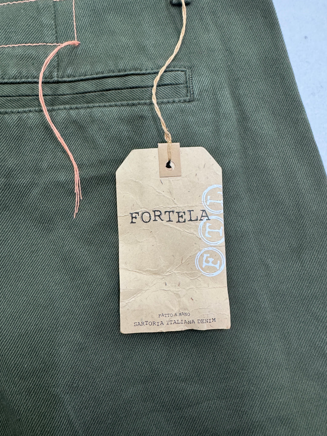 Fortela mod. Piatto cimosa W34 chino pants verde nuovo con cartellino Deadstock