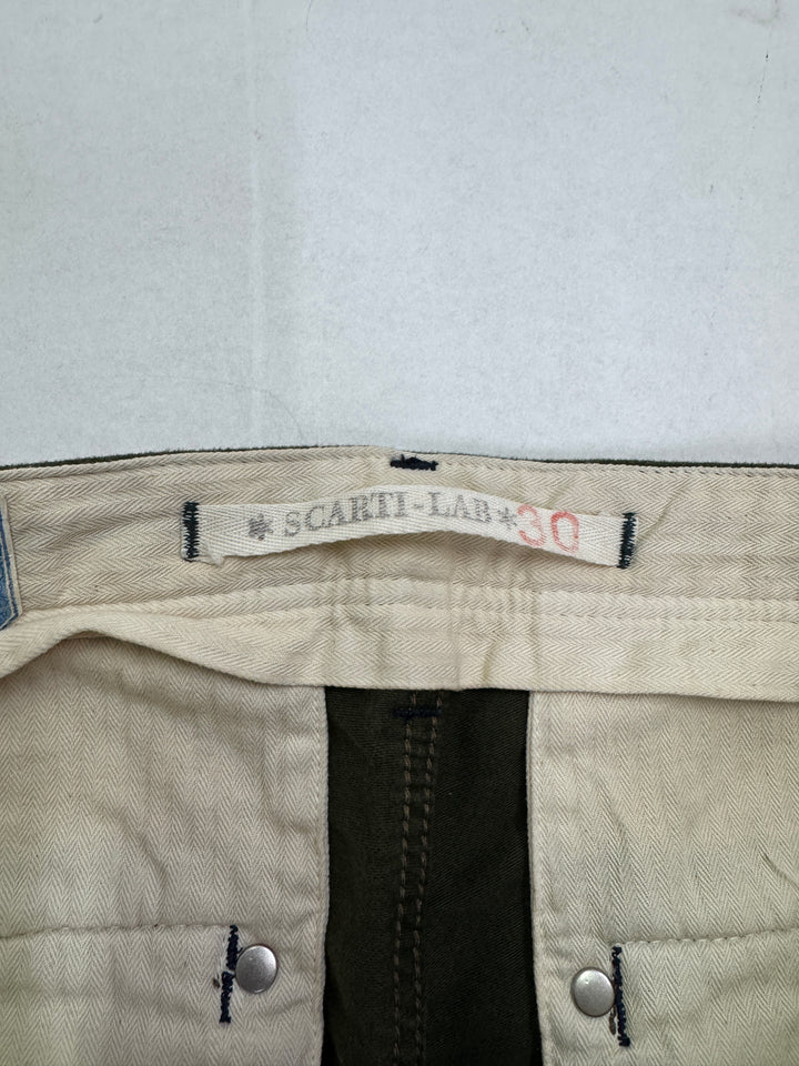 Scarti-Lab 120 W30 chino pants Verde nuovo con cartellino Deadstock