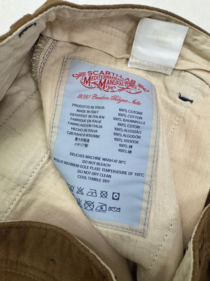 Scarti-Lab 120 W31 chino pants Marrone nuovo con cartellino Deadstock