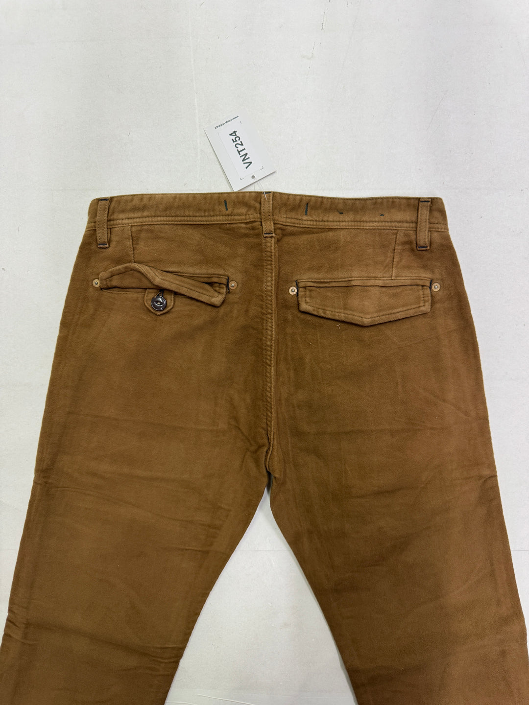 Scarti-Lab 120 W31 chino pants Marrone nuovo con cartellino Deadstock