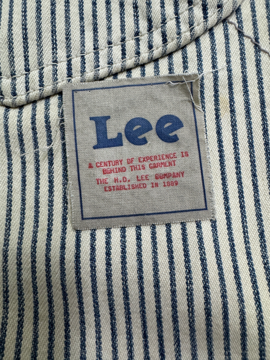 Lee Union Alls Carpenter Rigato jeans cargo nuovo deadstock