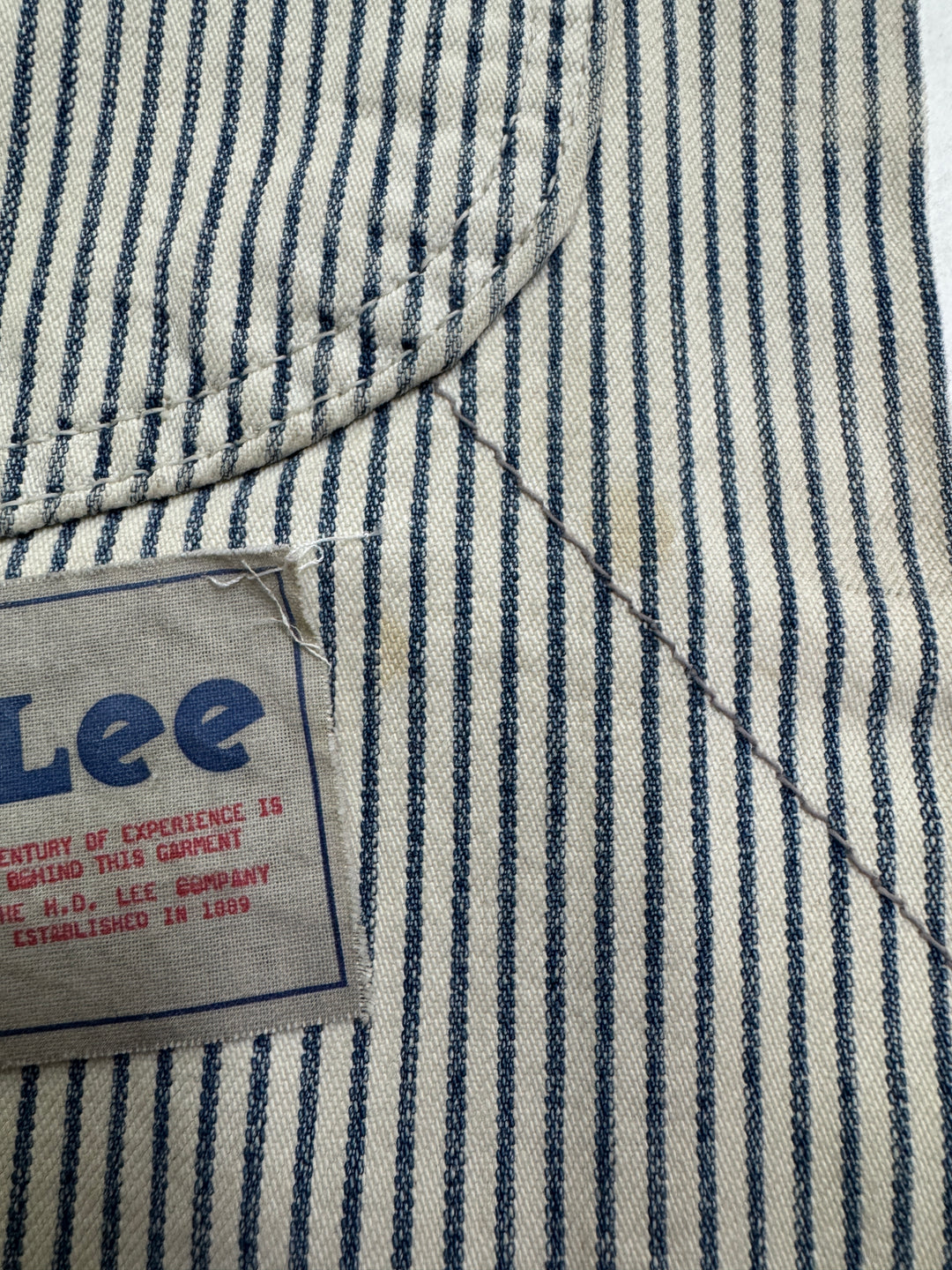 Lee Union Alls Carpenter Rigato jeans cargo nuovo deadstock