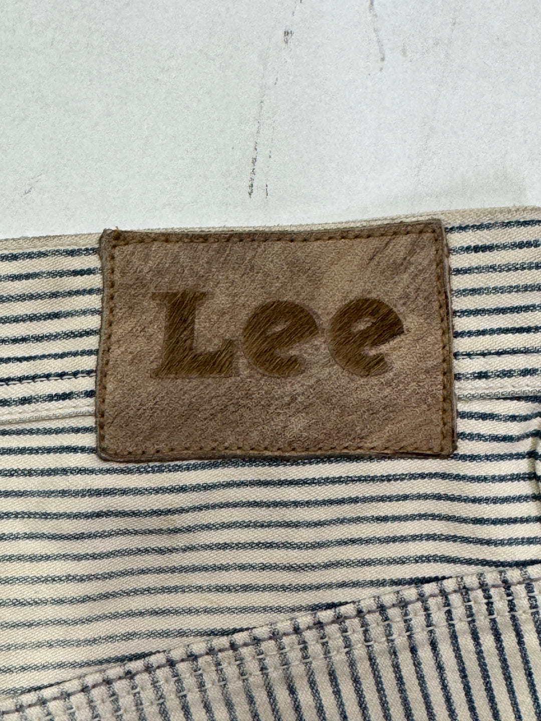 Lee Union Alls Carpenter Rigato jeans cargo nuovo deadstock