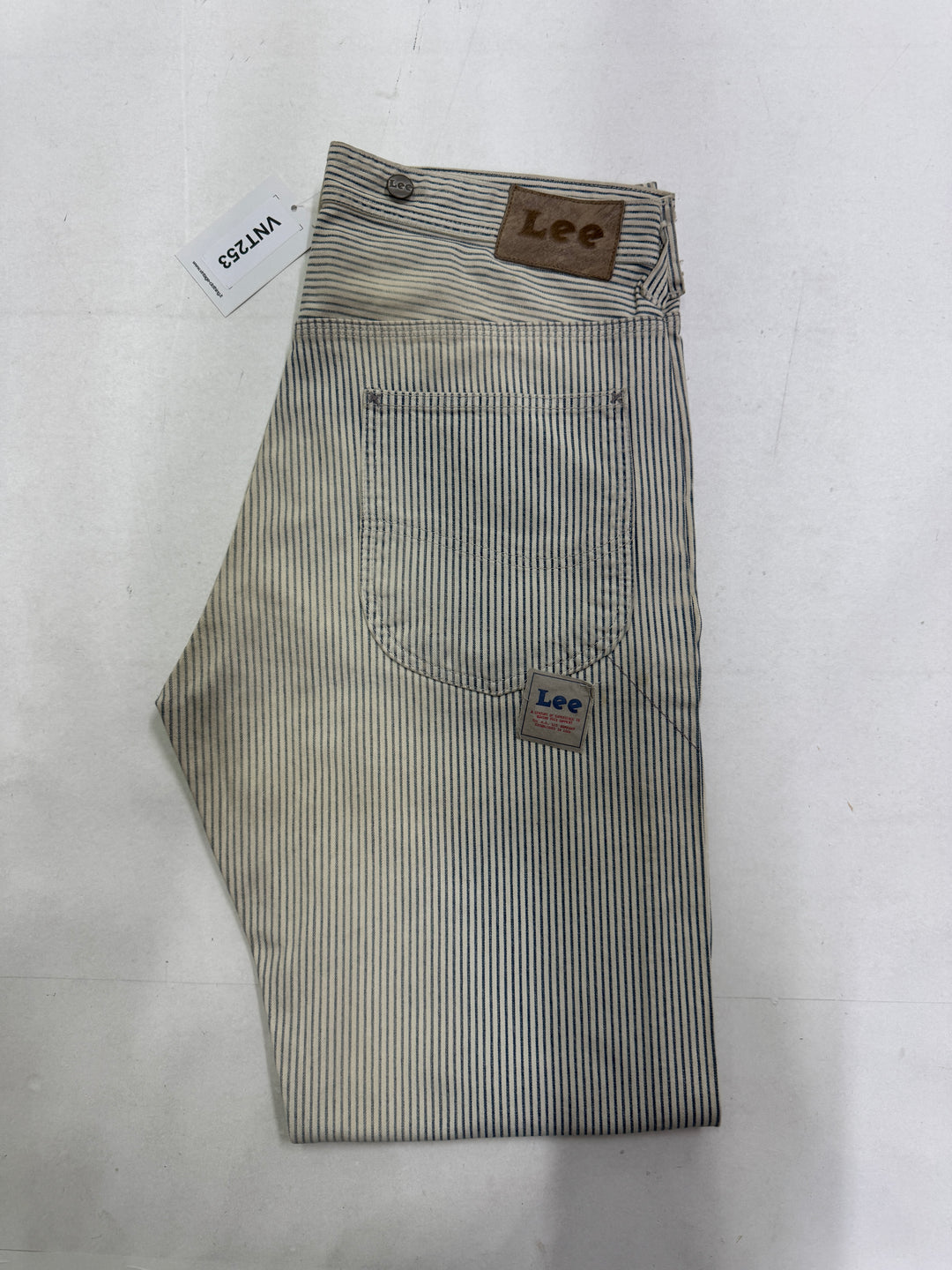 Lee Union Alls Carpenter Rigato jeans cargo nuovo deadstock