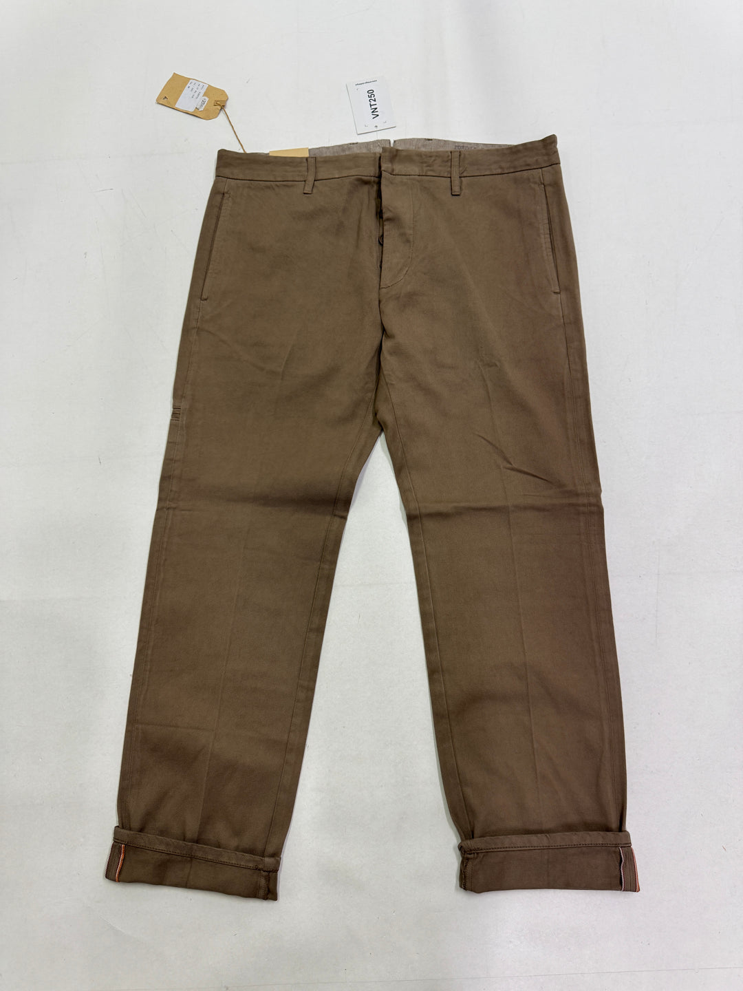 Fortela mod. Piatto cimosa W34 chino pants verde nuovo con cartellino Deadstock