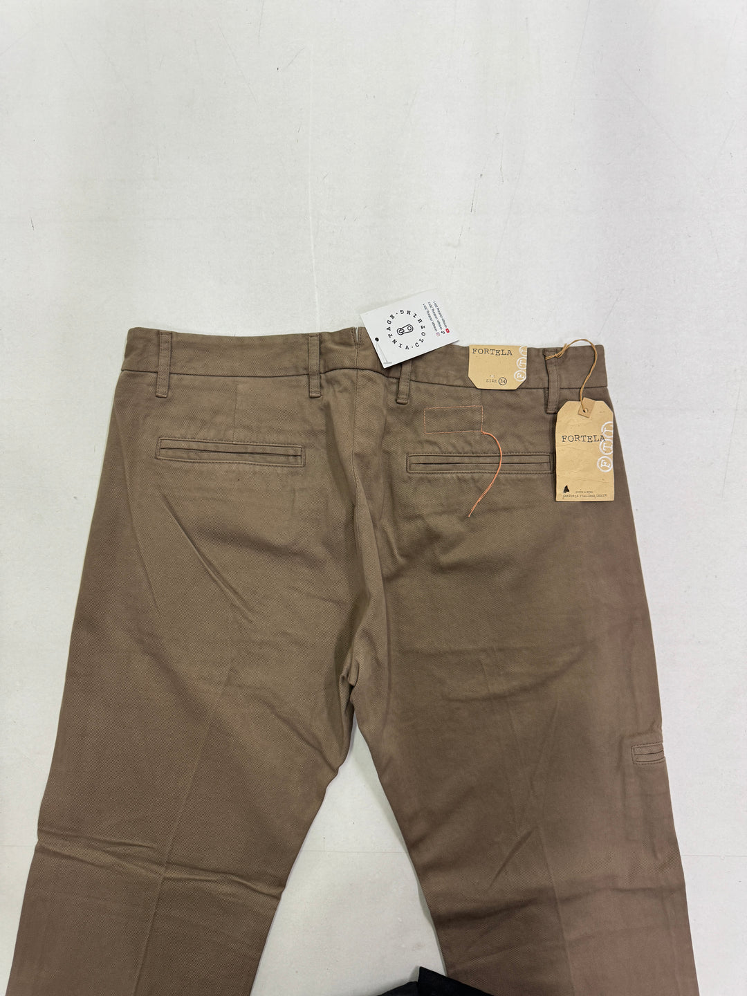 Fortela mod. Piatto cimosa W34 chino pants verde nuovo con cartellino Deadstock