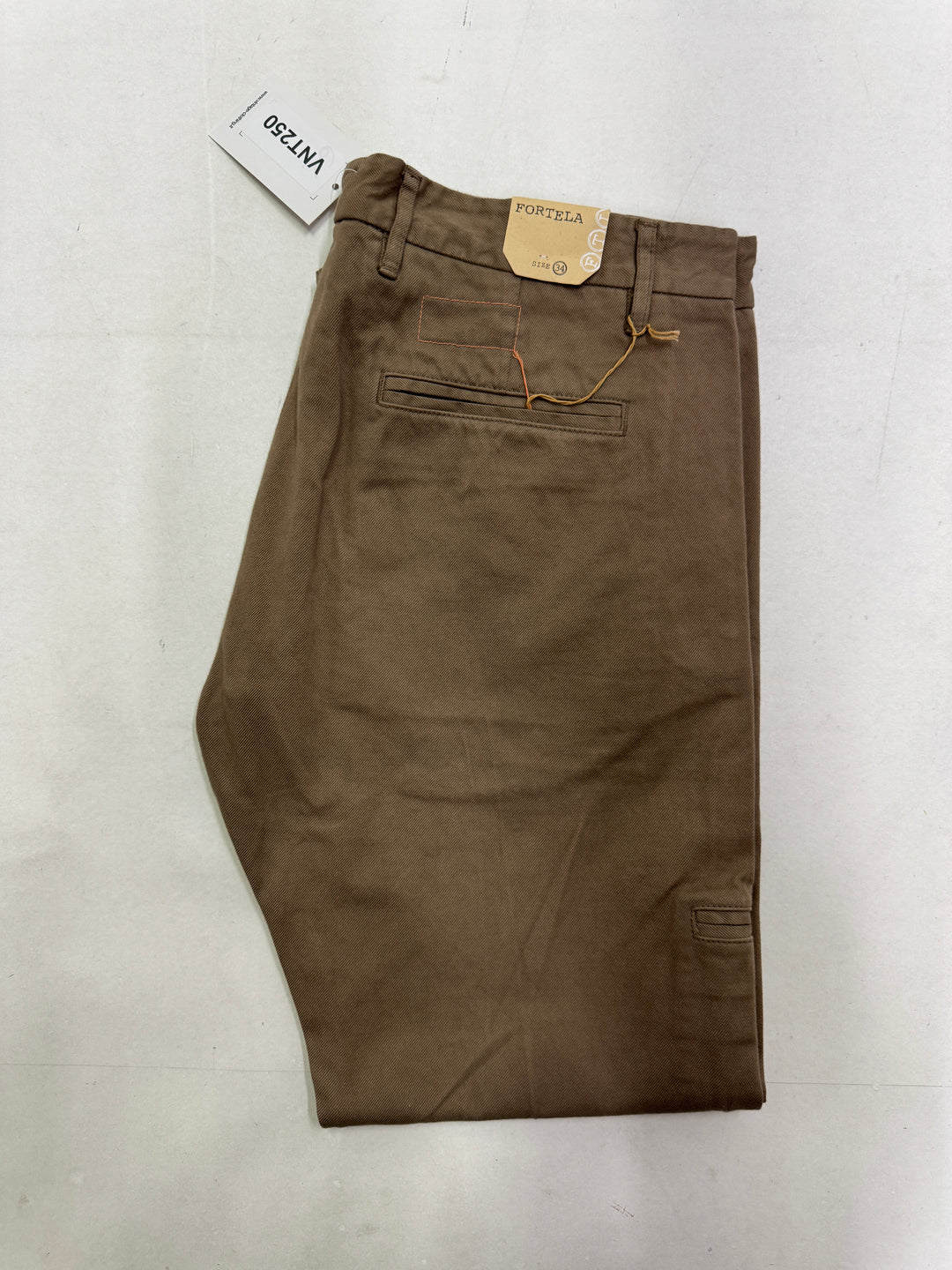 Fortela mod. Piatto cimosa W34 chino pants verde nuovo con cartellino Deadstock