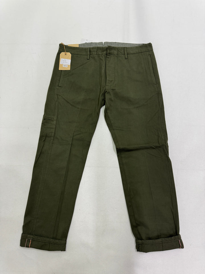 Fortela mod. Piatto cimosa W34 chino pants verde nuovo con cartellino Deadstock