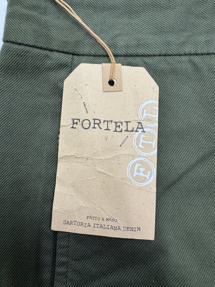 Fortela mod. Piatto cimosa W34 chino pants verde nuovo con cartellino Deadstock