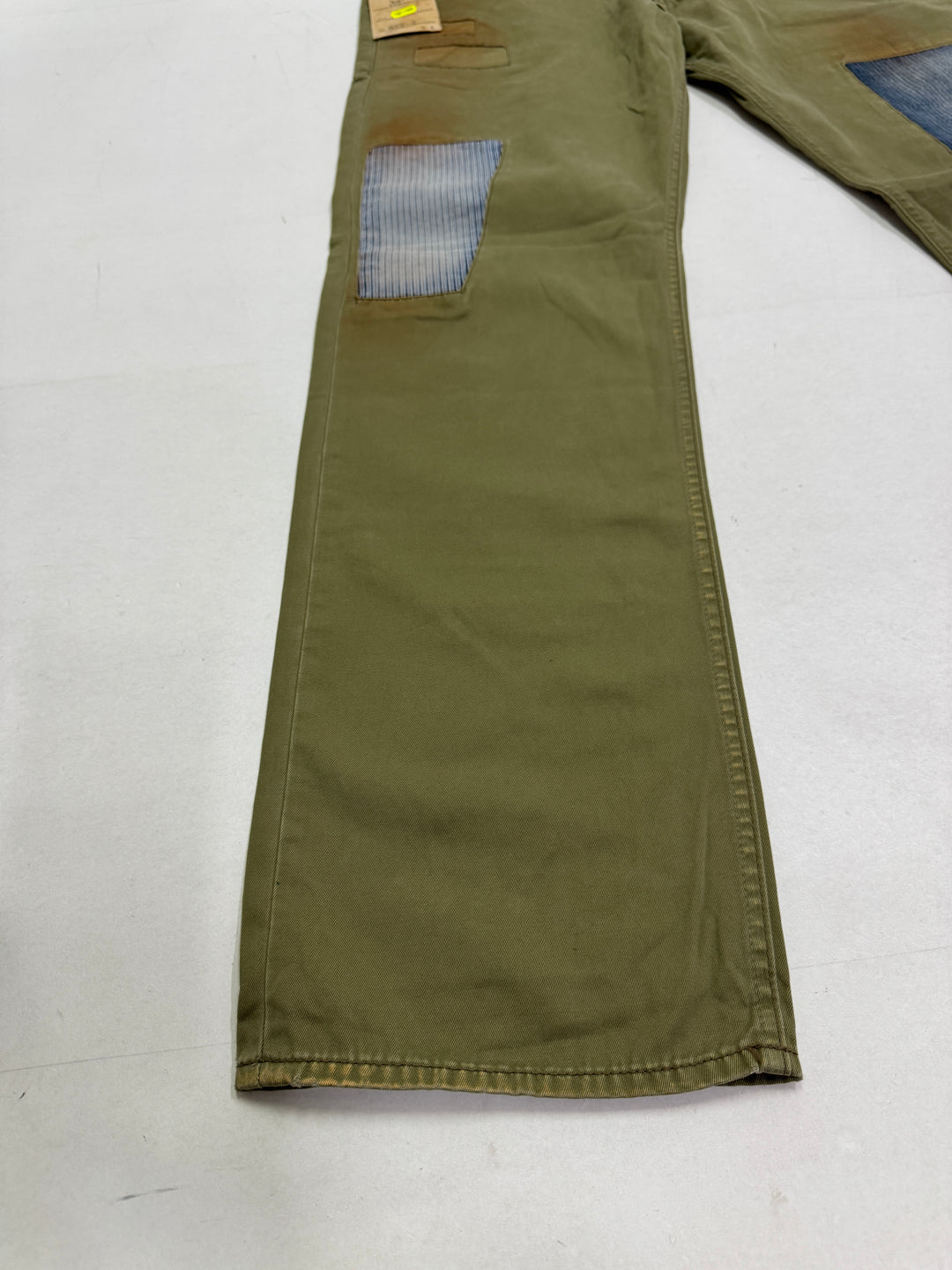 Scarti-Lab 101 W38 jeans chino pants verde patch nuovo con cartellino Deadstock