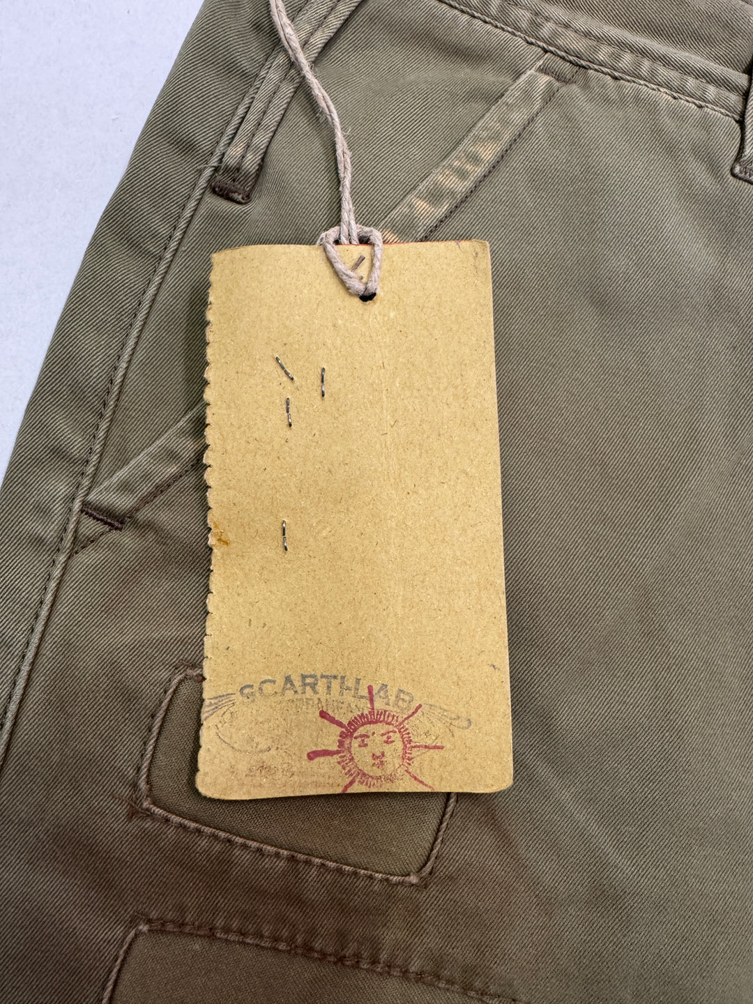 Scarti-Lab 101 W38 jeans chino pants verde patch nuovo con cartellino Deadstock