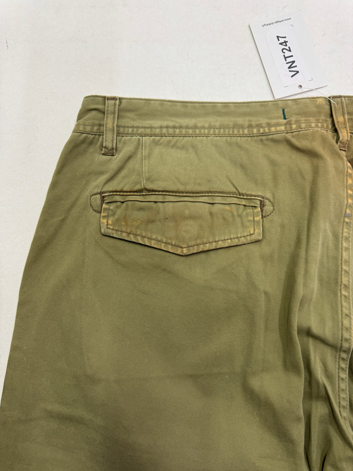 Scarti-Lab 101 W38 jeans chino pants verde patch nuovo con cartellino Deadstock