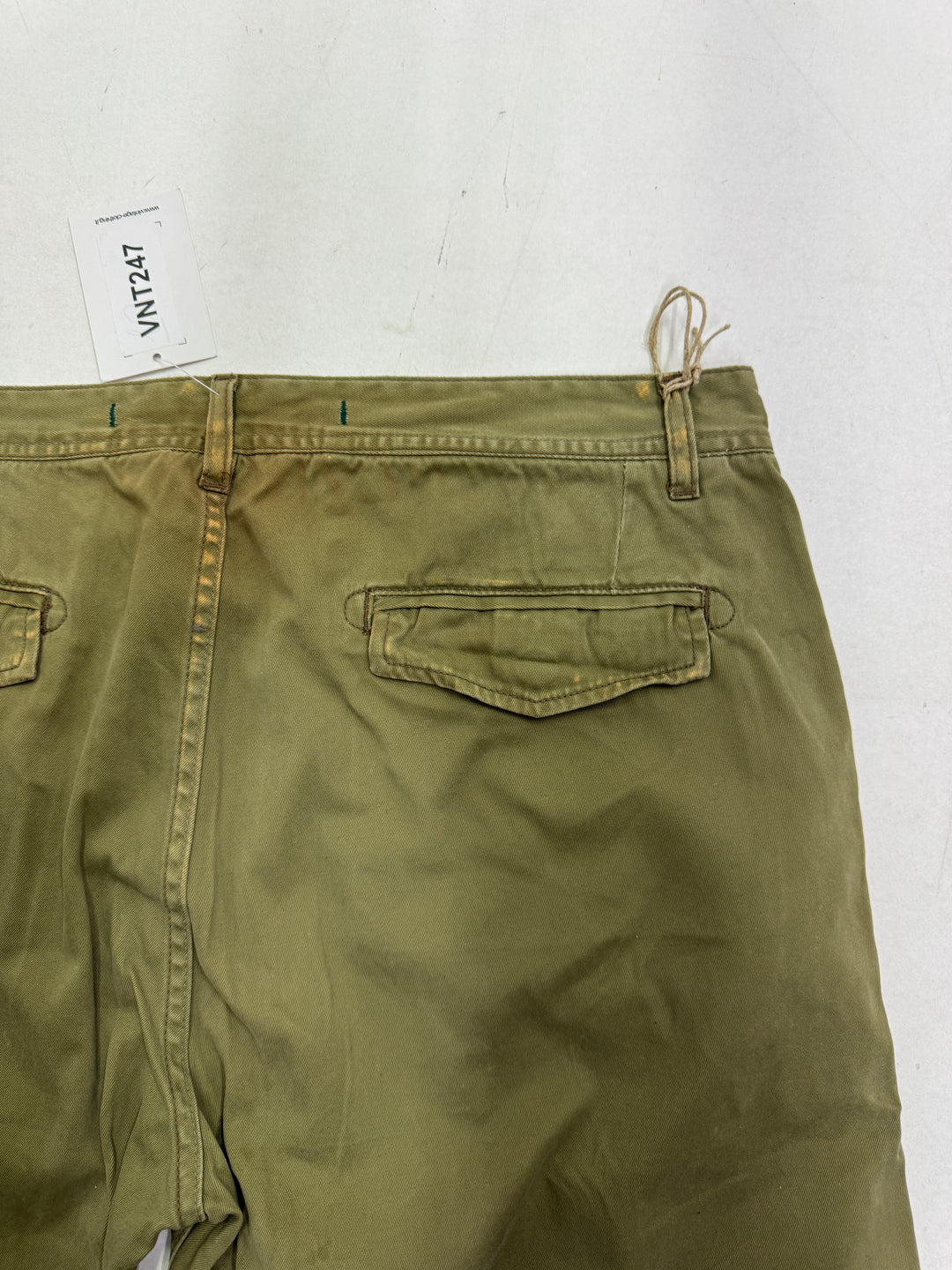 Scarti-Lab 101 W38 jeans chino pants verde patch nuovo con cartellino Deadstock