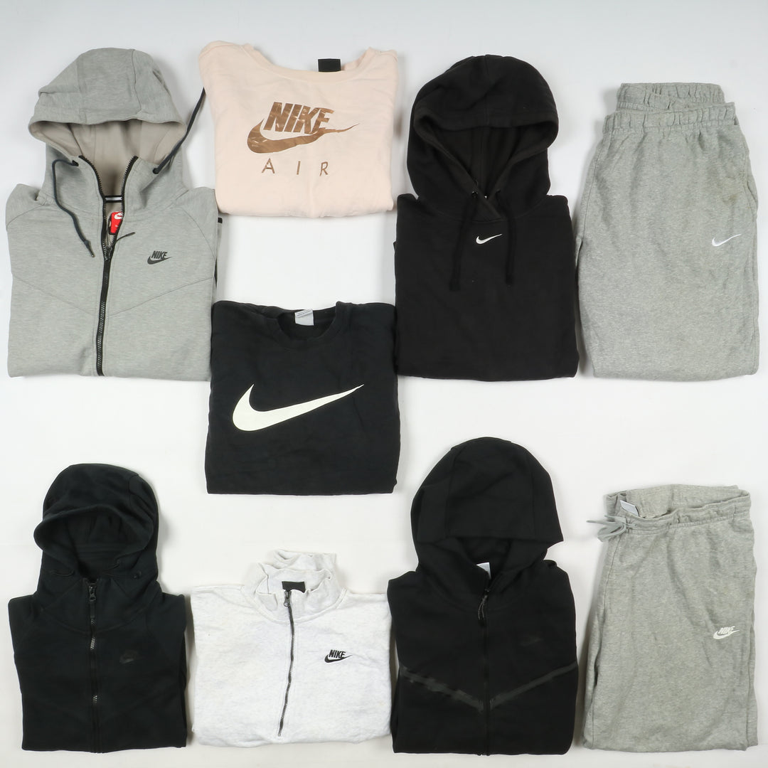 Stock Nike mix box da 45pz mix vintage uomo e donna felpe, maglie e pantaloni