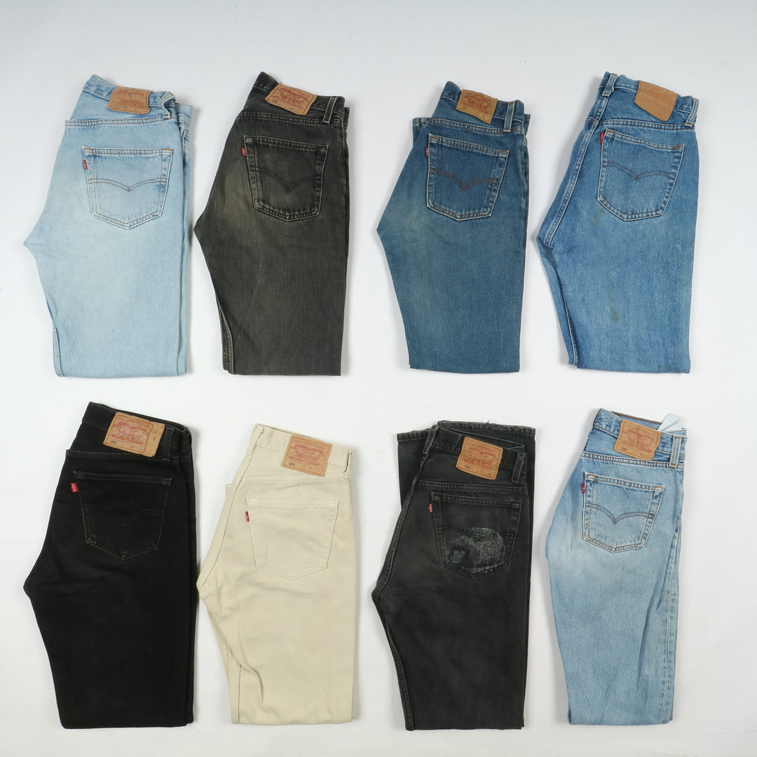 Levi's 501 made in USA, Grado C, stock da 29pz denim, nero e colorati