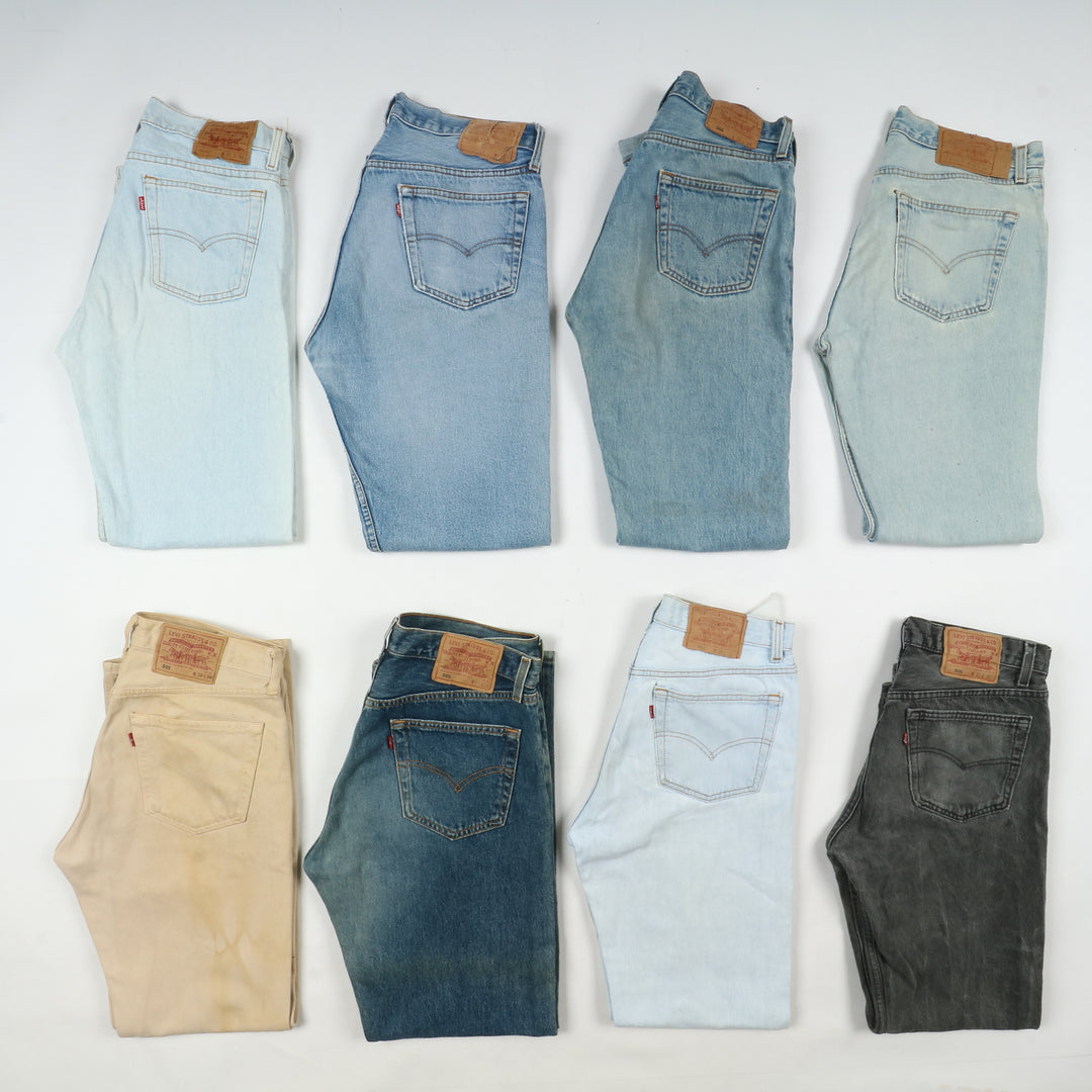 Levi's 501 made in USA, Grado C, stock da 29pz denim, nero e colorati