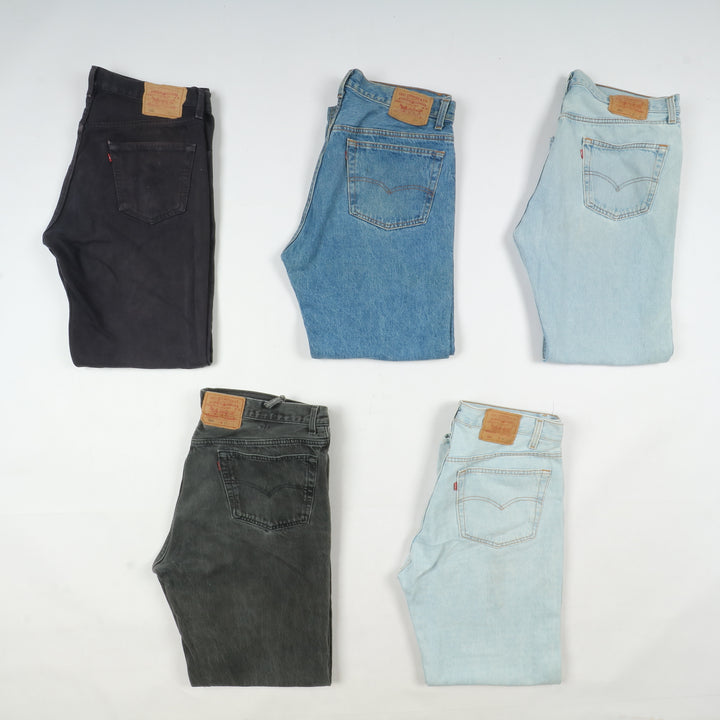 Levi's 501 made in USA, Grado C, stock da 29pz denim, nero e colorati