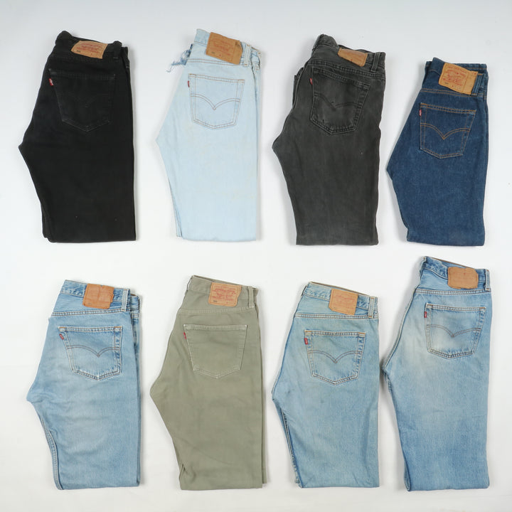 Levi's 501 made in USA, Grado C, stock da 29pz denim, nero e colorati