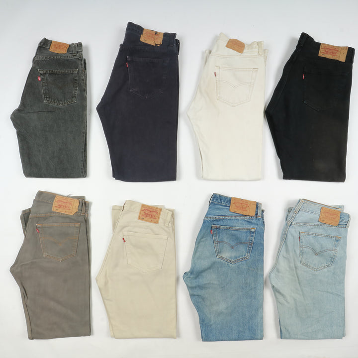 Levi's 501 made in USA, Grado C, stock da 29pz denim, nero e colorati