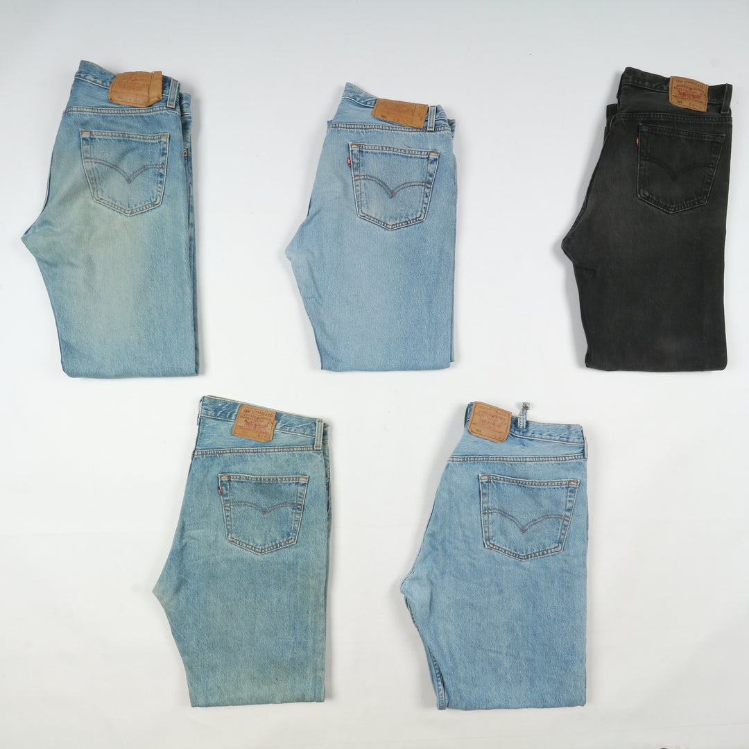 Levi's 501 made in USA, Grado C, stock da 29pz denim, nero e colorati