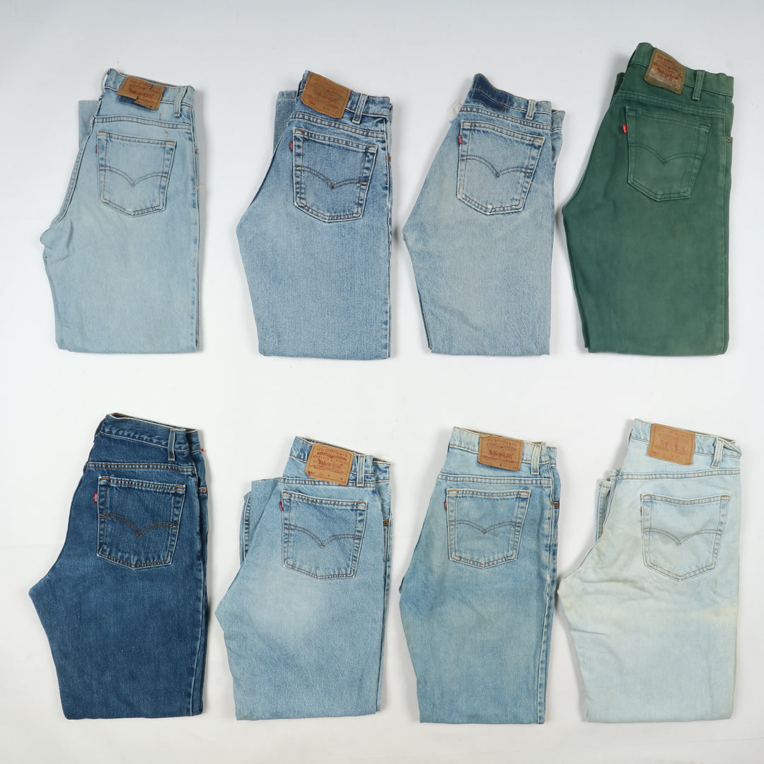 Levi's 501 made in USA, Grado C, stock da 23pz denim, nero e colorati