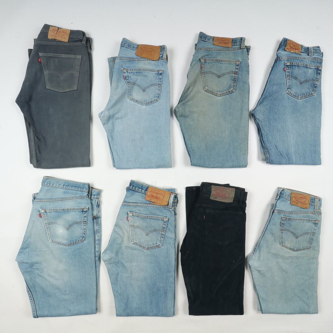 Levi's 501 made in USA, Grado C, stock da 28pz denim, nero e colorati