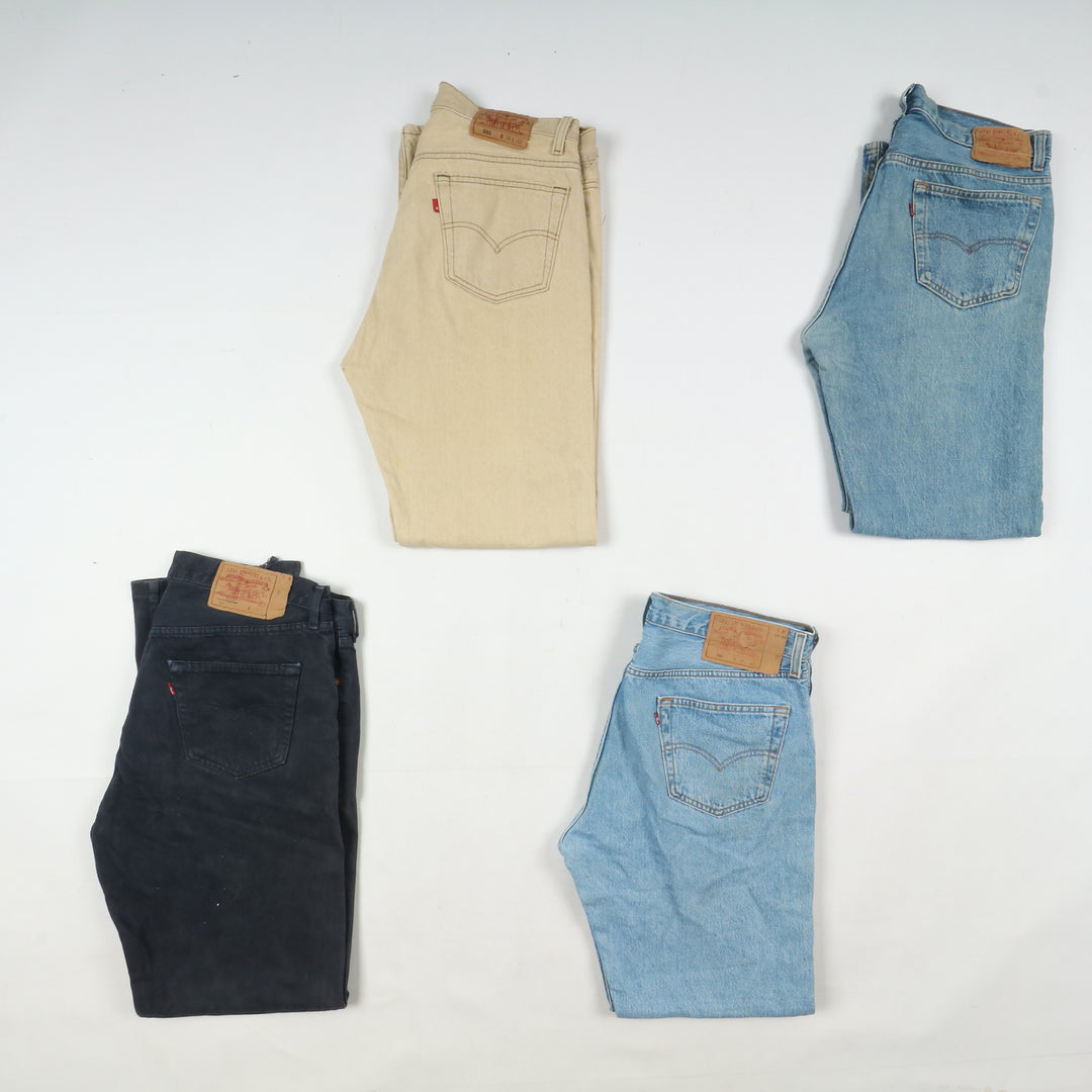 Levi's 501 made in USA, Grado C, stock da 28pz denim, nero e colorati