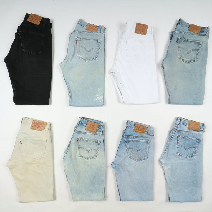 Levi's 501 made in USA, Grado C, stock da 33pz denim, nero e colorati