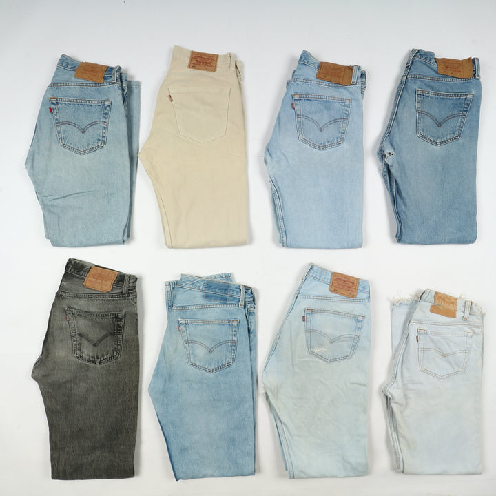 Levi's 501 made in USA, Grado C, stock da 33pz denim, nero e colorati