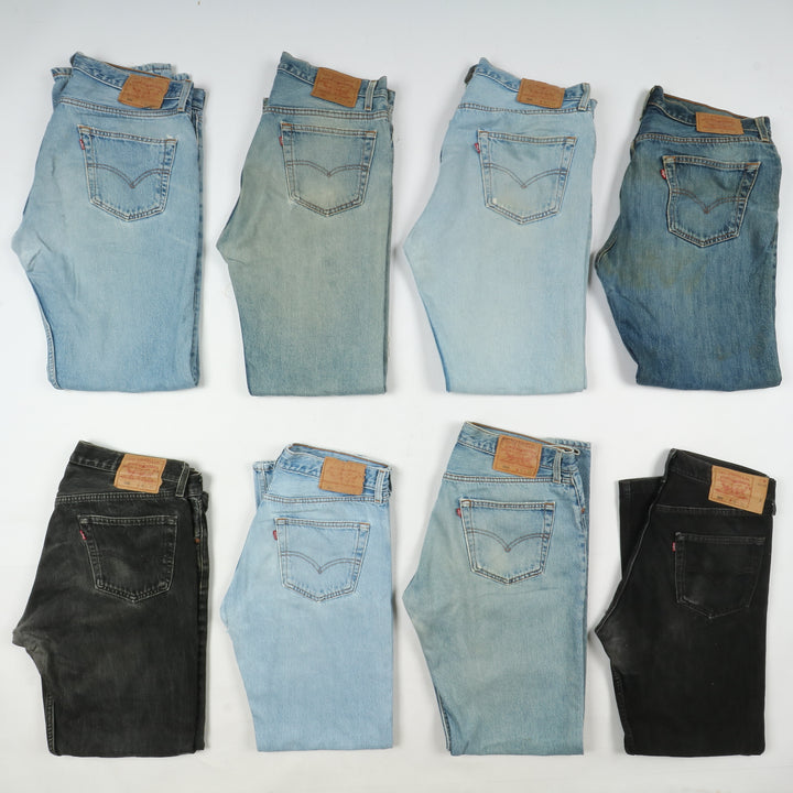 Levi's 501 made in USA, Grado C, stock da 33pz denim, nero e colorati