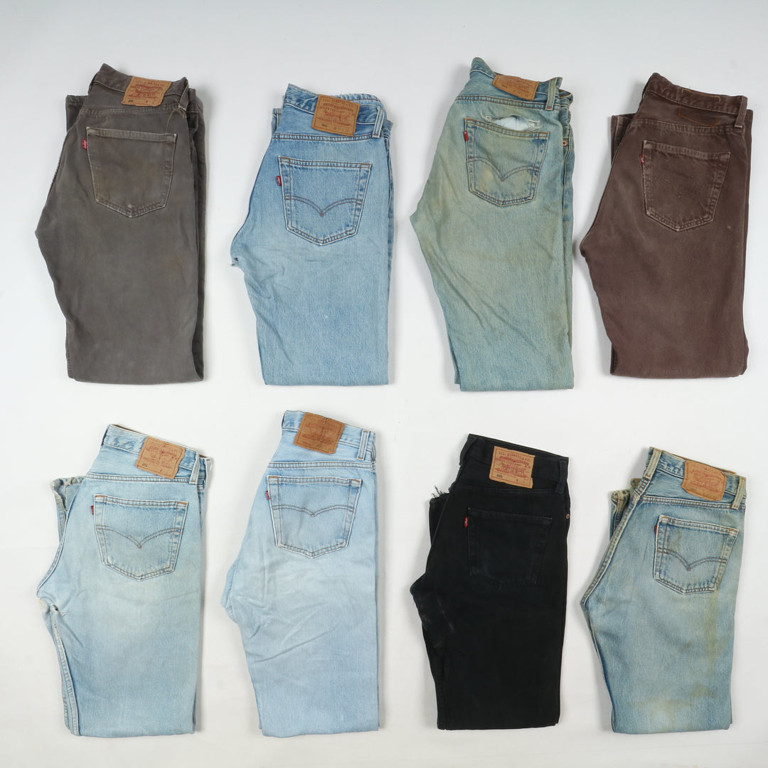 Levi's 501 made in USA, Grado C, stock da 33pz denim, nero e colorati