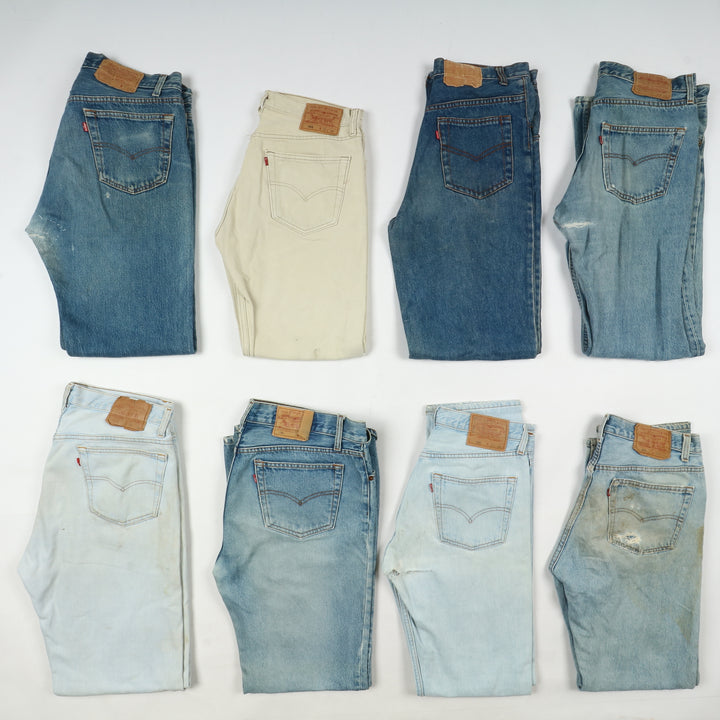 Levi's 501 made in USA, Grado C, stock da 33pz denim, nero e colorati