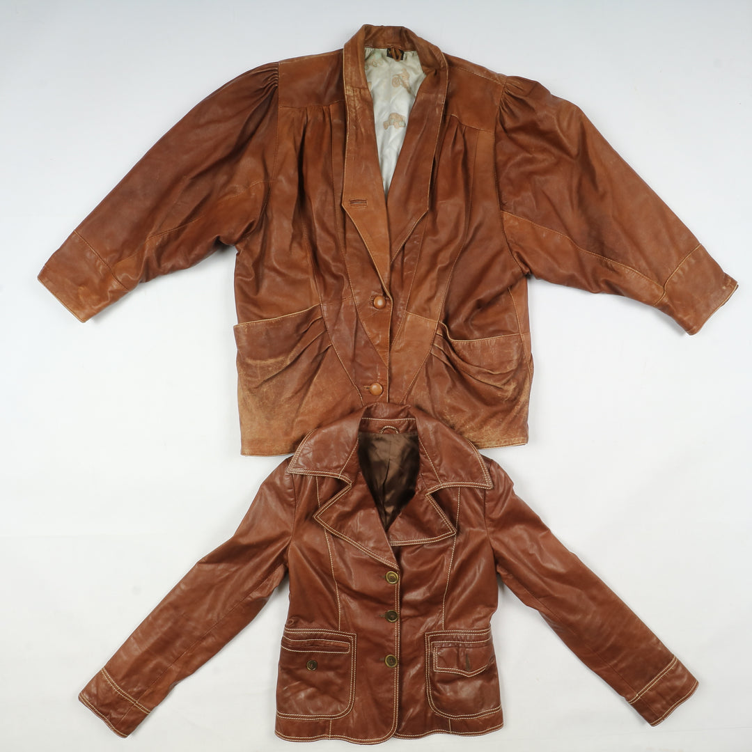 Box mix abbigliamento vintage in pelle Uomo e Donna 16 pz stock leather