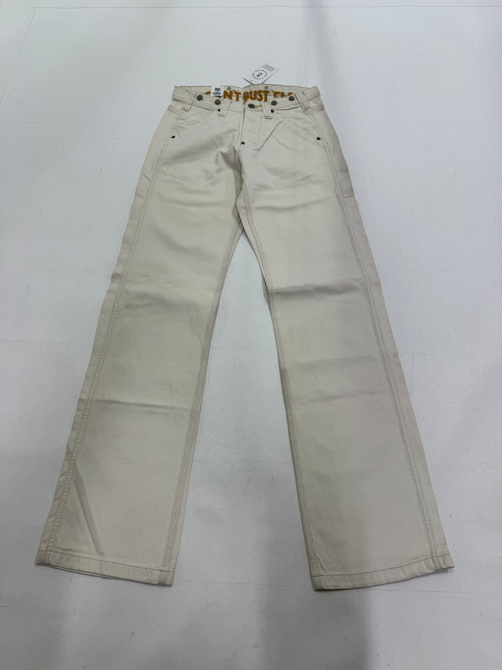 Lee Union Alls Waist Overall W28 L34 cargo bianco panna nuovo deadstock