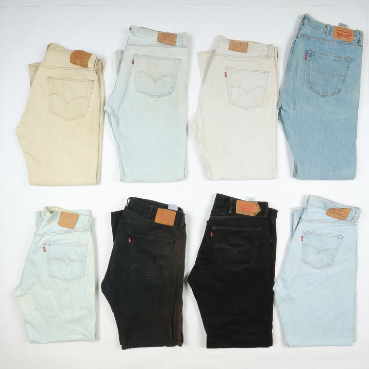 Levi's 501 e zip fly per rework custom stock da 85pz colorati e denim remake