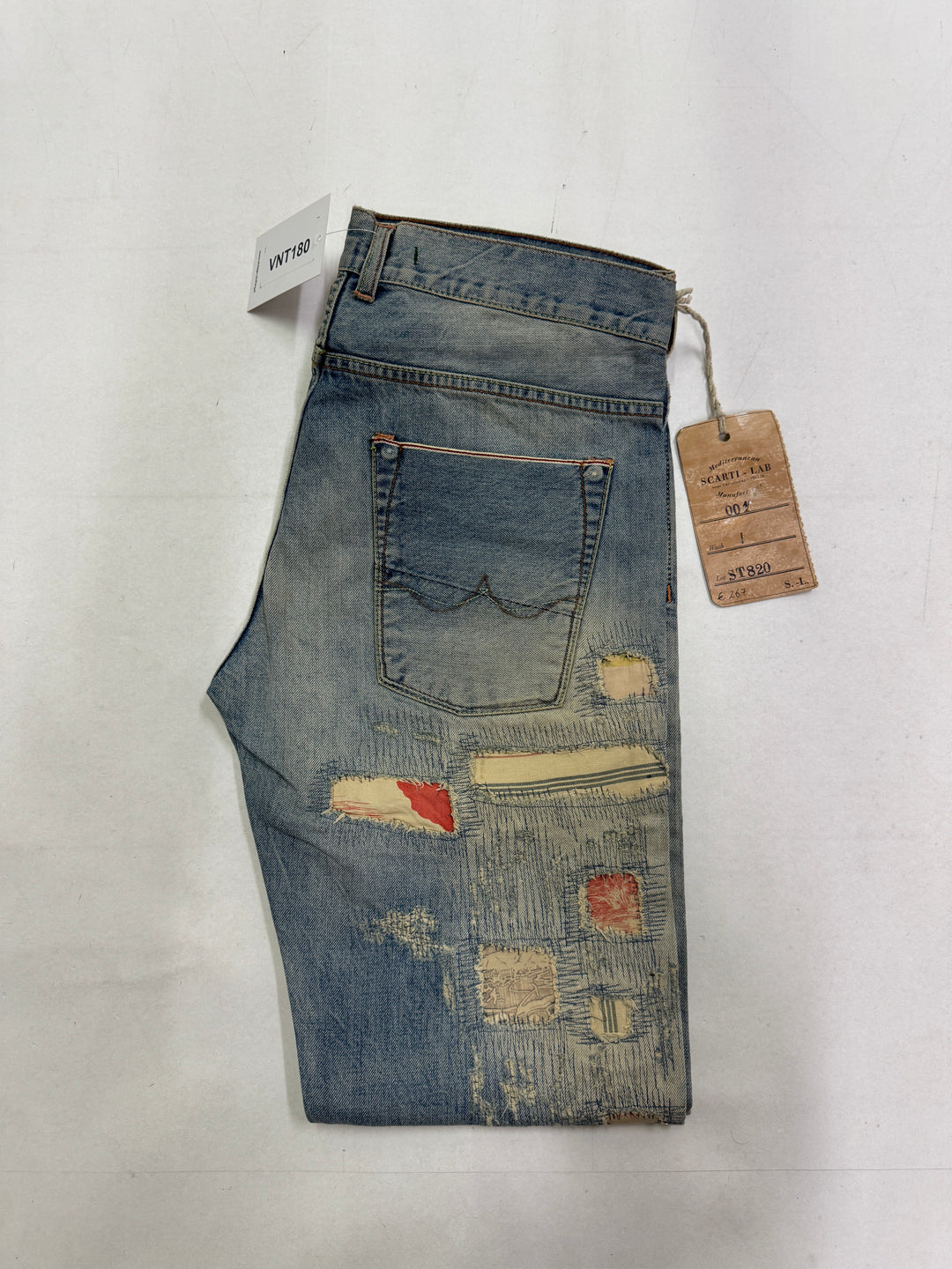 Scarti-Lab 001 W31 cimosa red line jeans nuovo con cartellino Deadstock