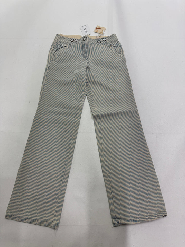 Sessun Waterfront Taglia 38 Jeans a righe Martingala nuovo deadstock