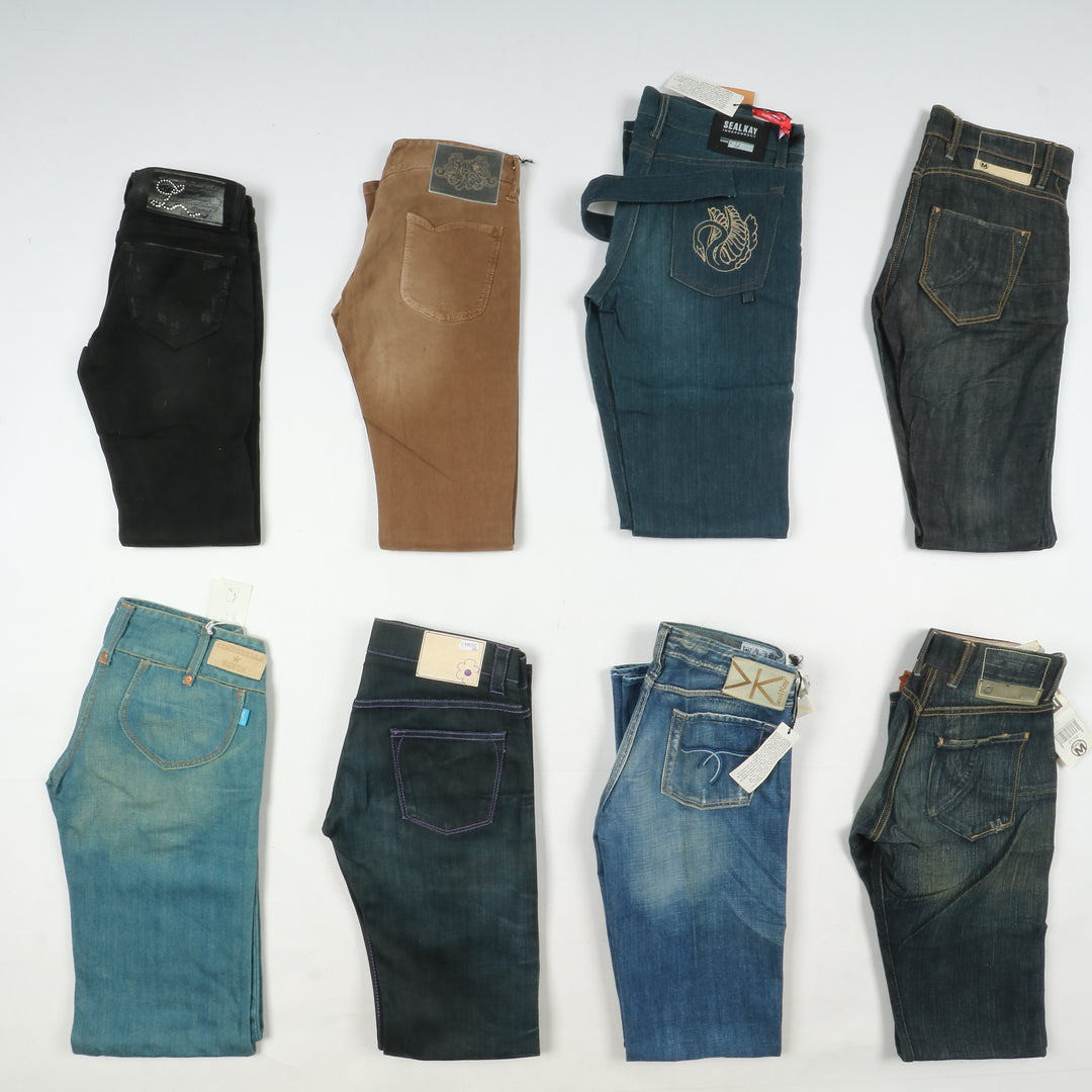 Jeans firmati donna vita bassa anni 2000 nuovi deadstock stock 64pz