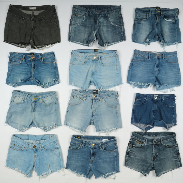 Lee e Wrangler short e gonne jeans denim box da 70pz donna