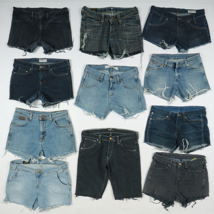 Lee e Wrangler short e gonne jeans denim box da 70pz donna