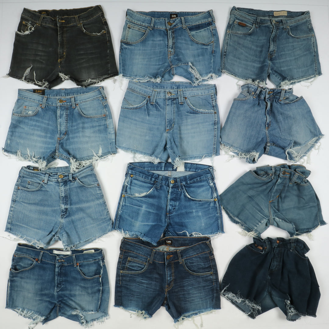 Lee e Wrangler short e gonne jeans denim box da 70pz donna