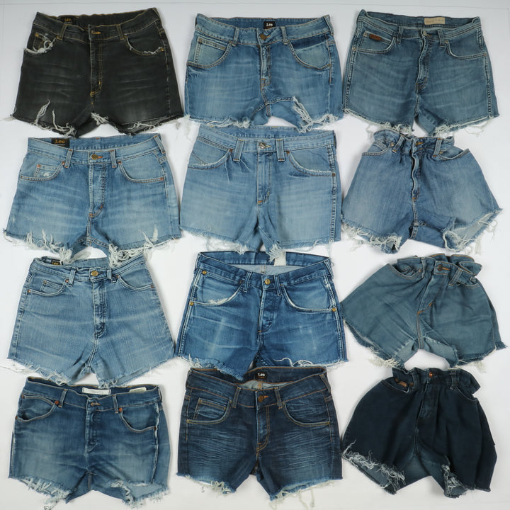 Lee e Wrangler short e gonne jeans denim box da 70pz donna