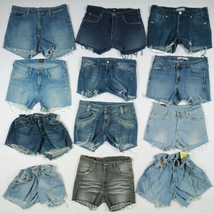 Lee e Wrangler short e gonne jeans denim box da 70pz donna