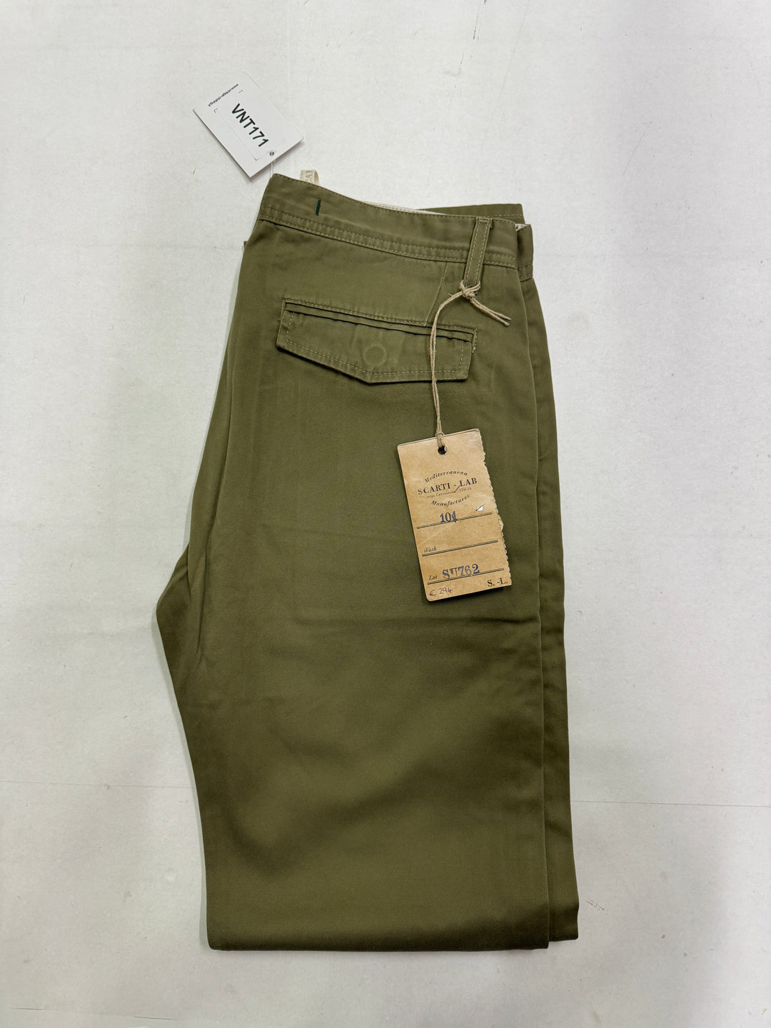 Scarti-Lab 101 W32 chino pant nuovo con cartellino Deadstock