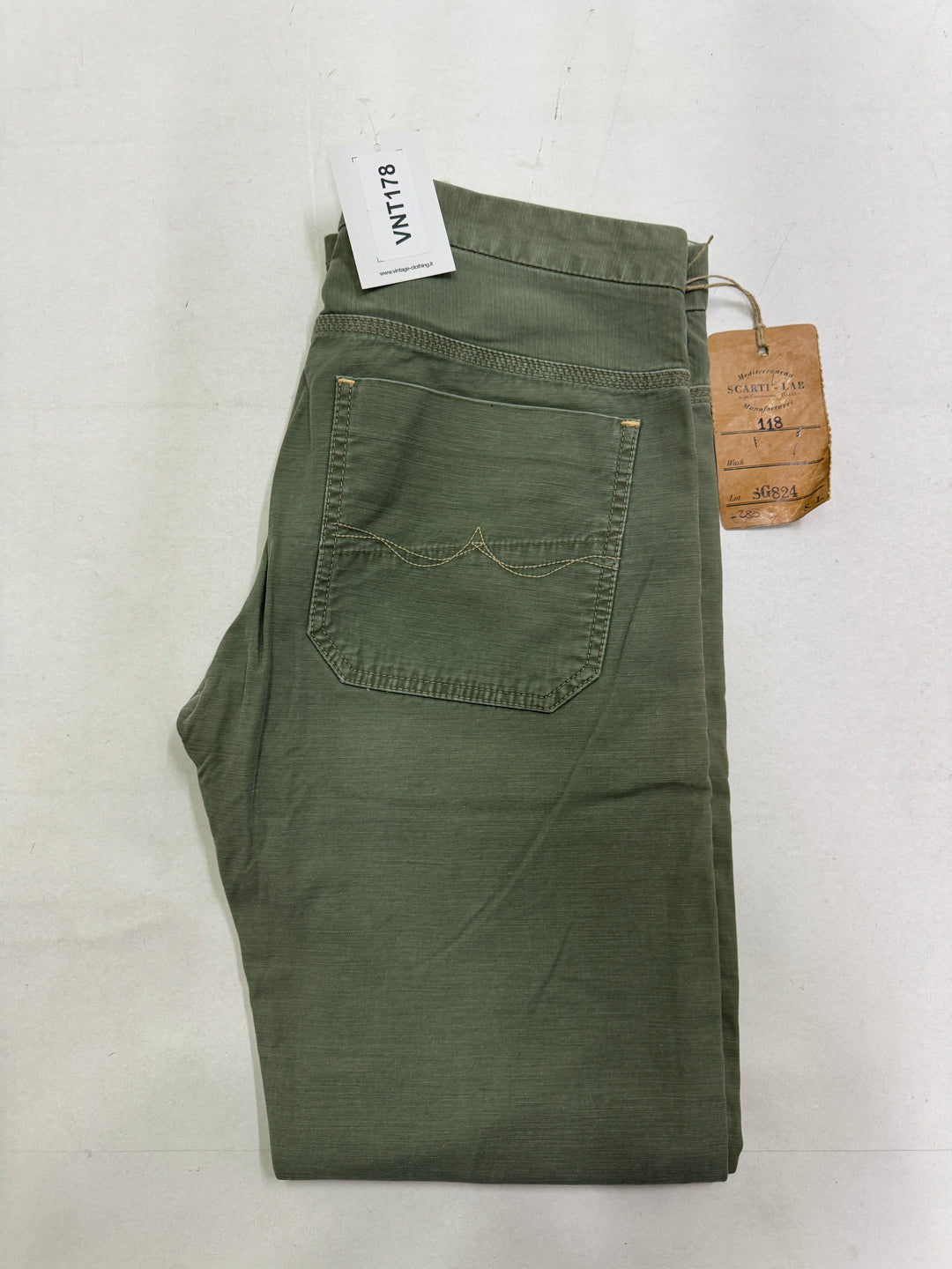 Scarti-Lab 118 W34 chino pant jeans nuovo con cartellino Deadstock