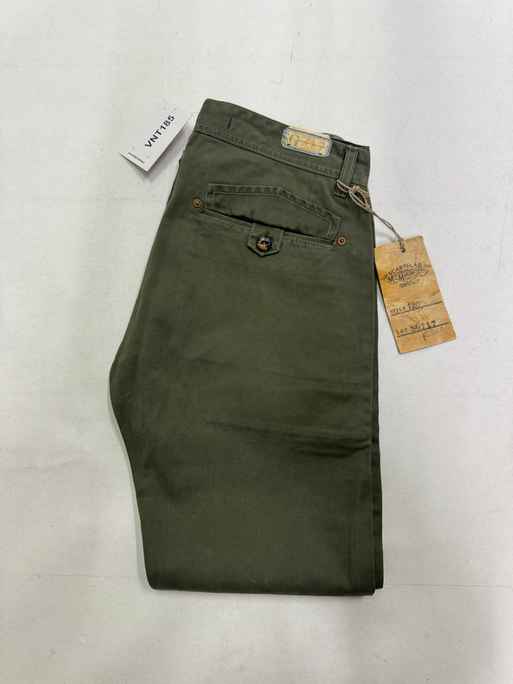 Scarti-Lab 120 W32 chino pants verde nuovo con cartellino Deadstock