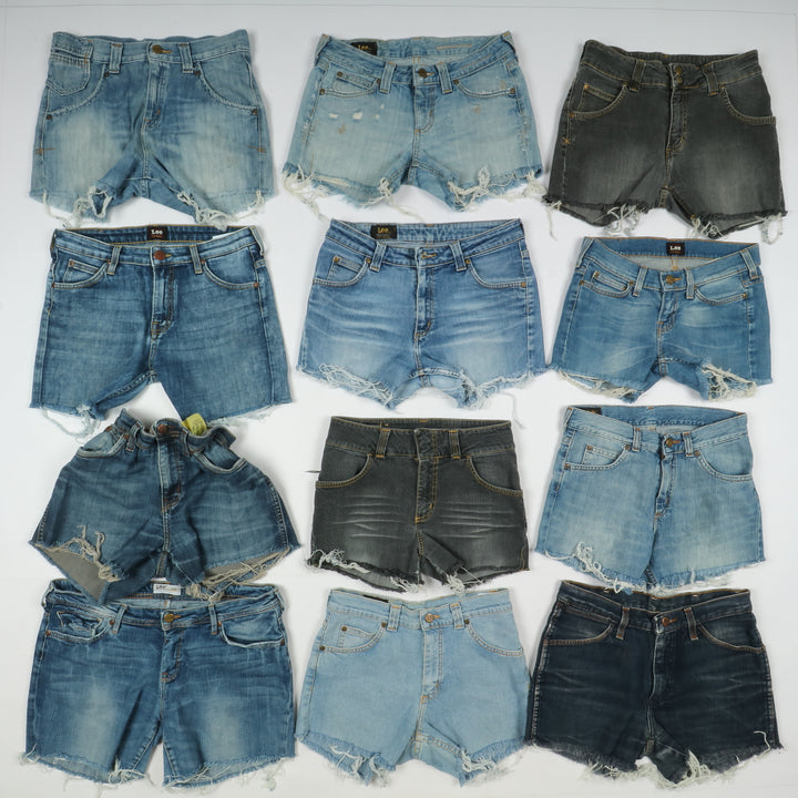 Lee e Wrangler short e gonne jeans denim box da 70pz donna