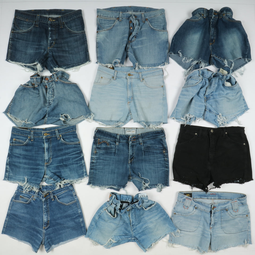 Lee e Wrangler short e gonne jeans denim box da 70pz donna