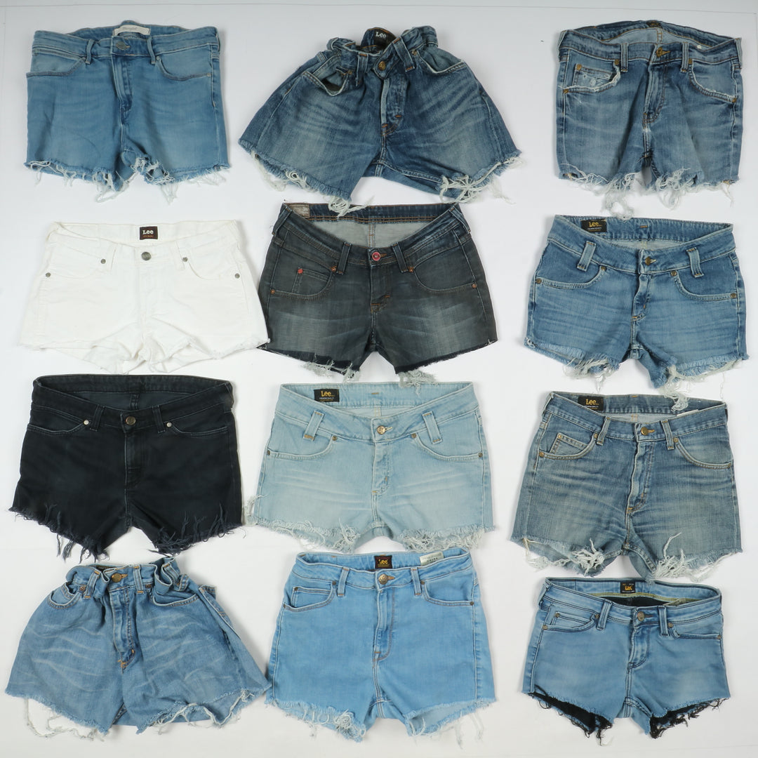 Lee e Wrangler short e gonne jeans denim box da 70pz donna