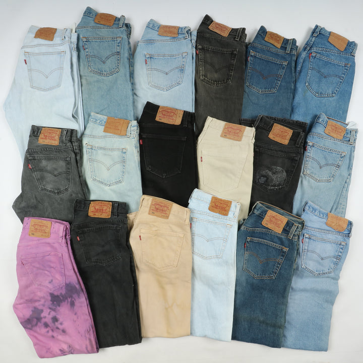 Levi's 501 made in USA, Grado C, stock da 29pz denim, nero e colorati